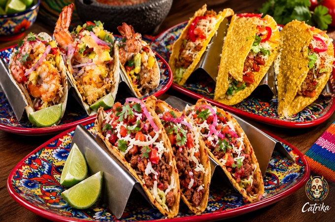Best Mexican burrito Bangkok with tacos, guacamole, churros, and Mexican drinks served at Catrika restaurant.